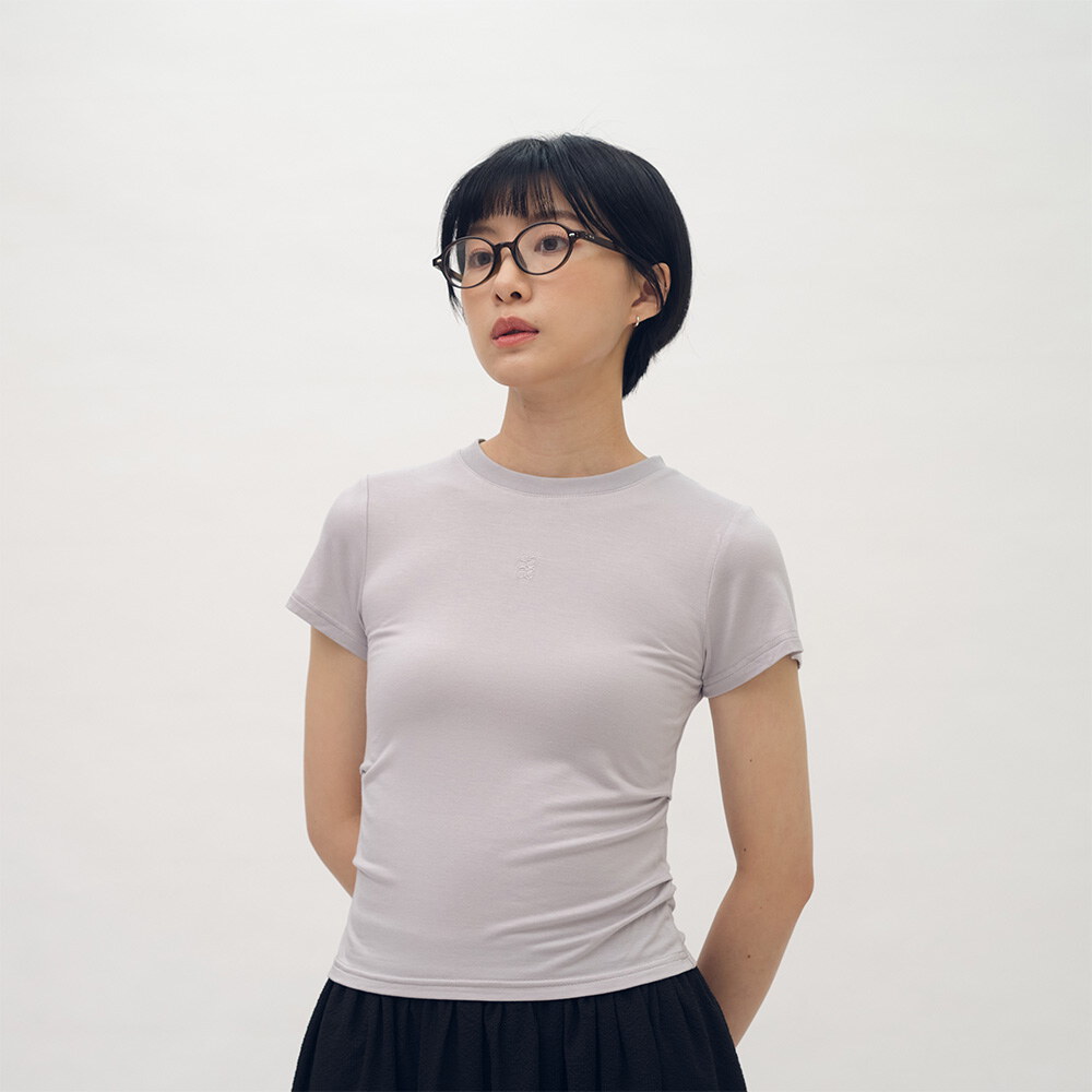 雲感輕柔抓褶修身TEE